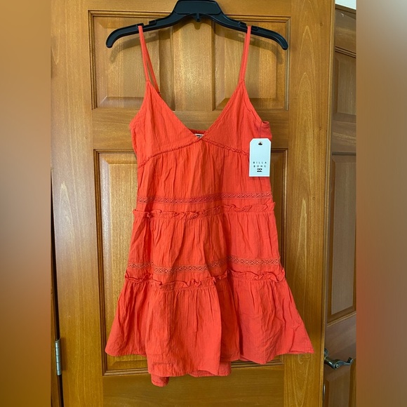 Billabong Juniors Float Away Mini Dress Baby Doll Swing Spaghetti Strap Size S - Picture 1 of 8